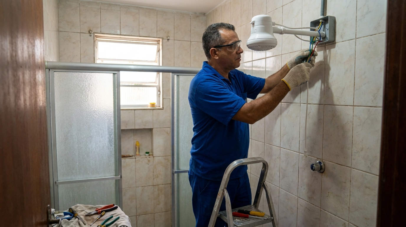 Substituição de Chuveiro Antigo no Itanhangá Chácaras de Recreio, Ribeirão Preto‑SP