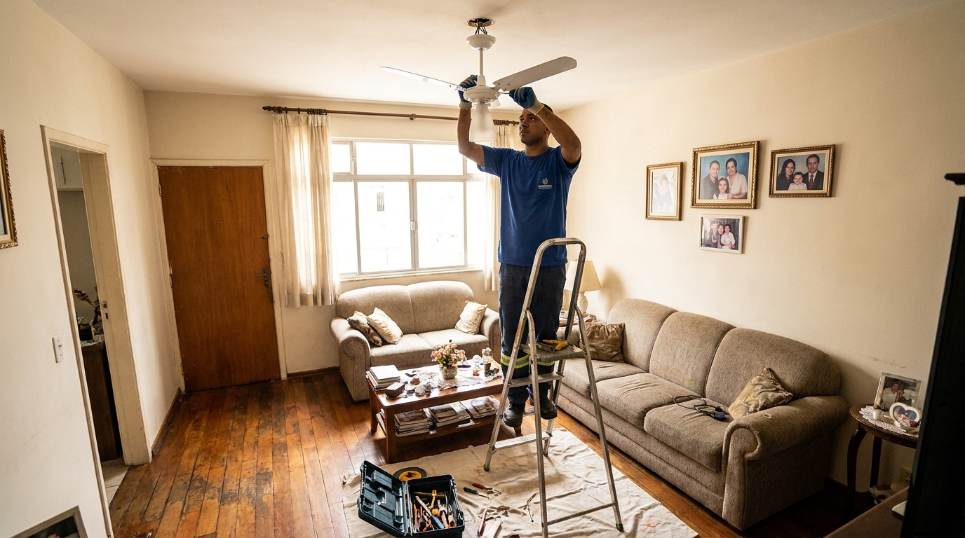 Substituição de Ventilador no Condomínio Figueira Branca, Ribeirão Preto‑SP